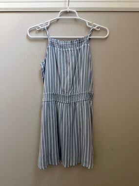 NWT Abercrombie & Fitch Girls Blue and White Striped Casual Dress Sz 11/12
